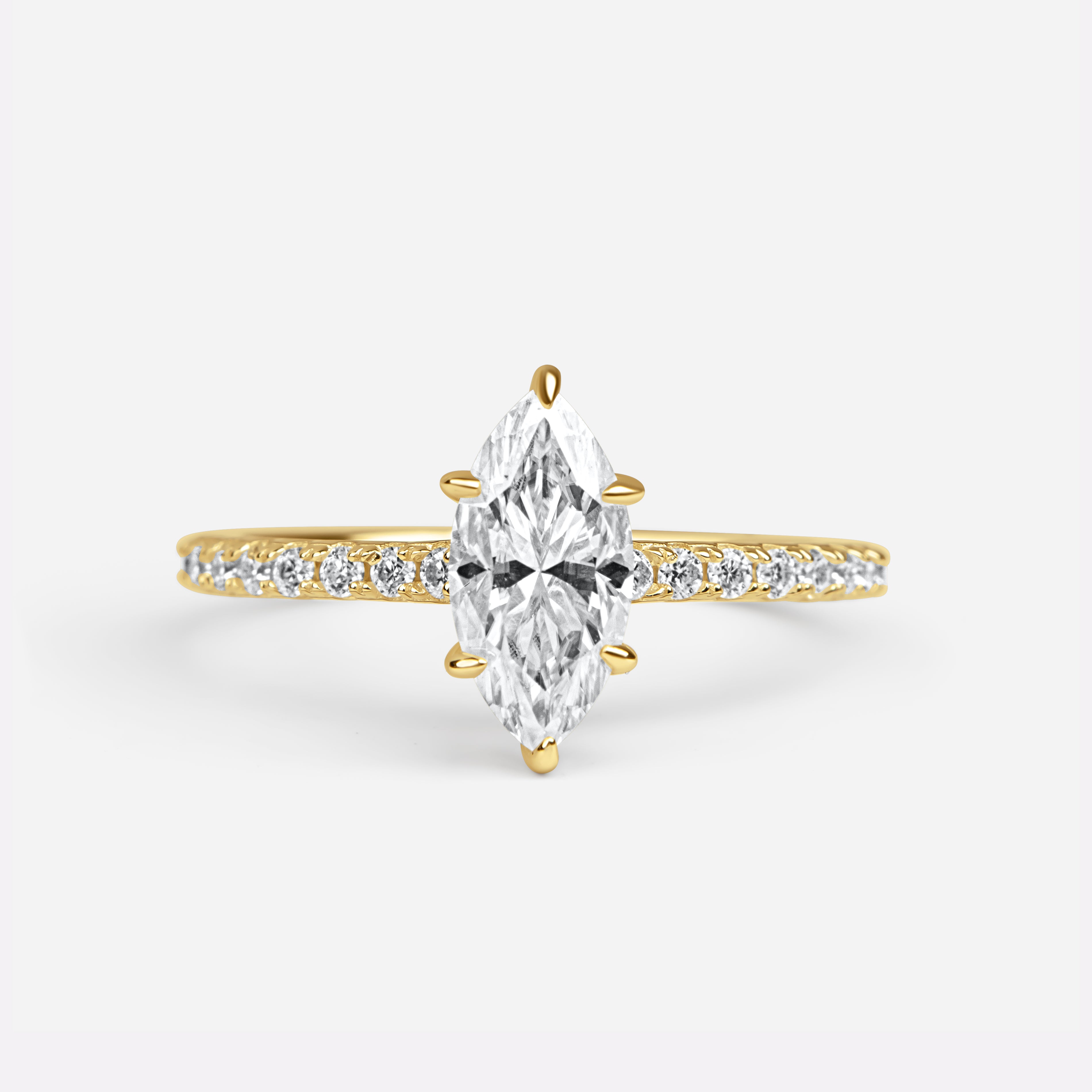 The Gwen Ring - 2 CRT Marquise Cut Moissanite Diamond
