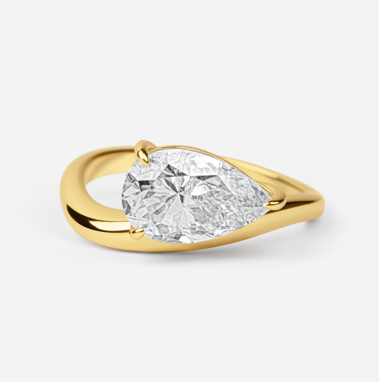 The Margo Ring - 3CRT Pear Cut