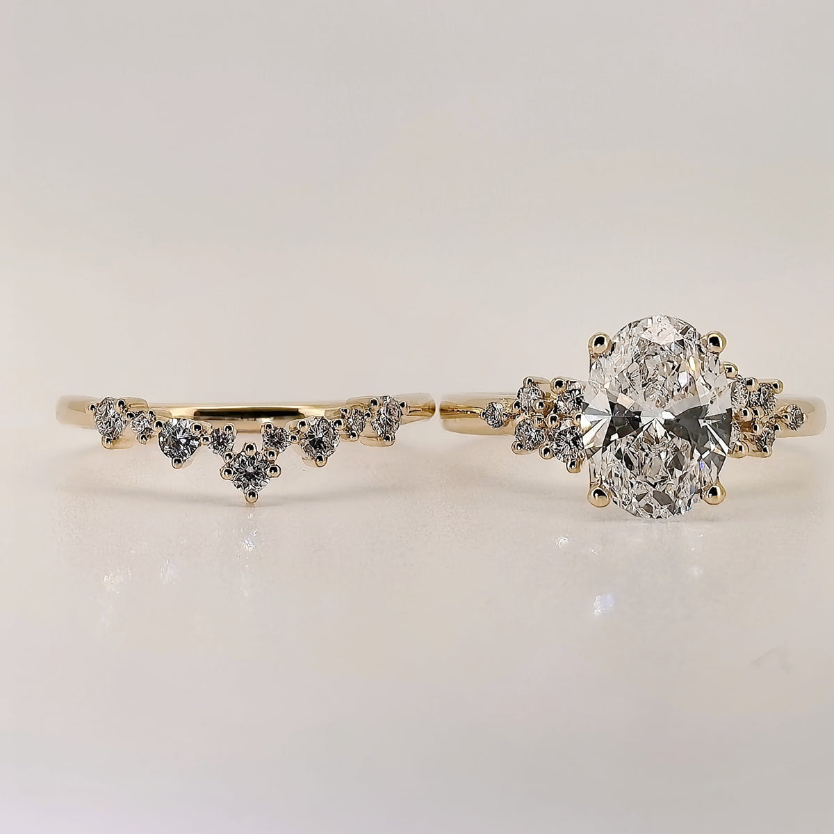 Rosalie - 2ct Oval Lab Diamond Ring Set on 14k Gold Band