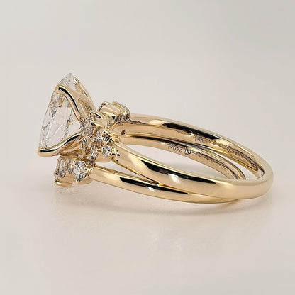 Rosalie - 2ct Oval Lab Diamond Ring Set on 14k Gold Band