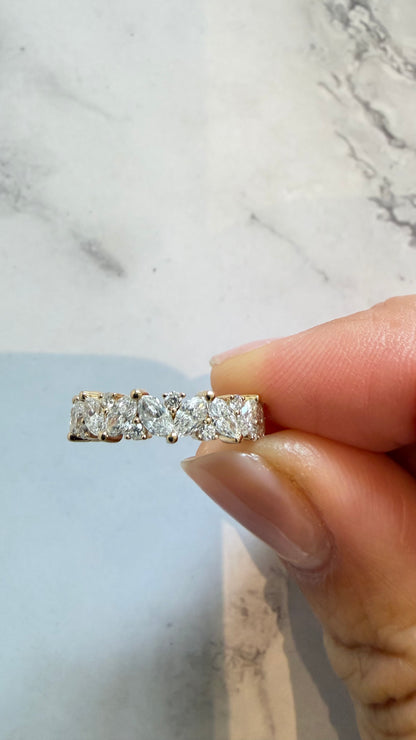 Marielle - Marquise and Round Cut Lab Diamond 14k Band