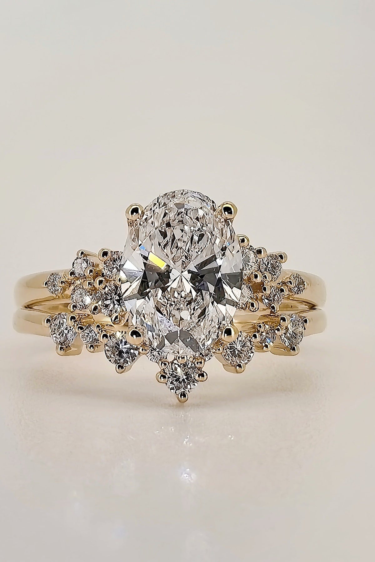 Rosalie - 2ct Oval Lab Diamond Ring Set on 14k Gold Band
