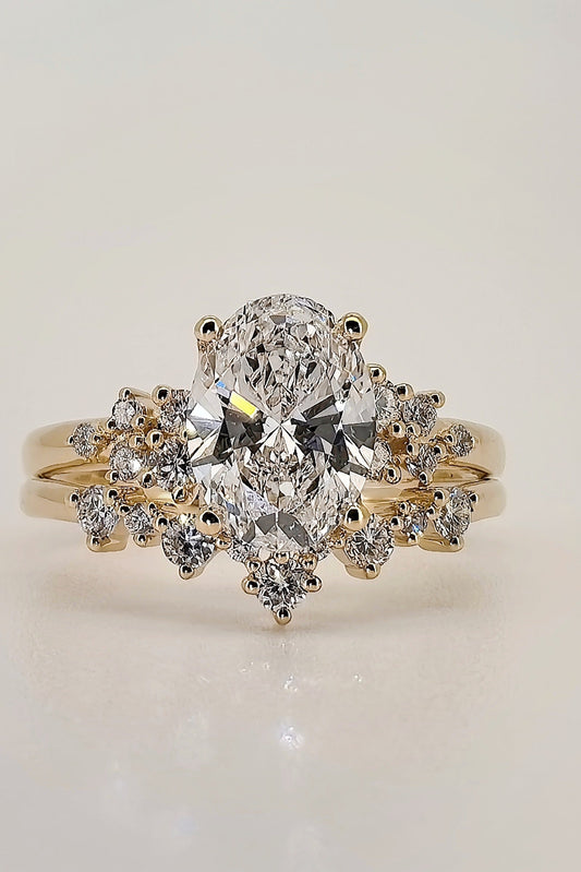 Rosalie - 2ct Oval Lab Diamond Ring Set on 14k Gold Band