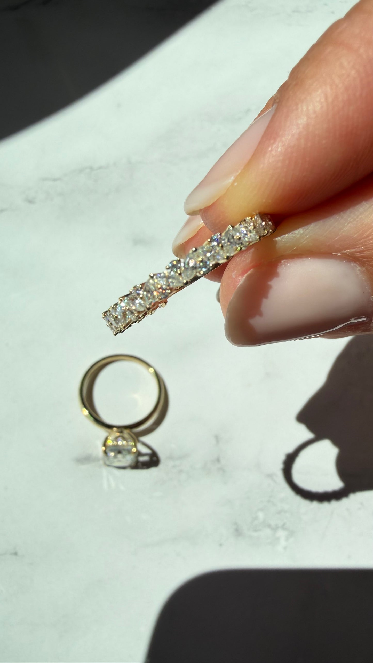 Grace Ring Set - 4ct Radiant Moissanite with matching band