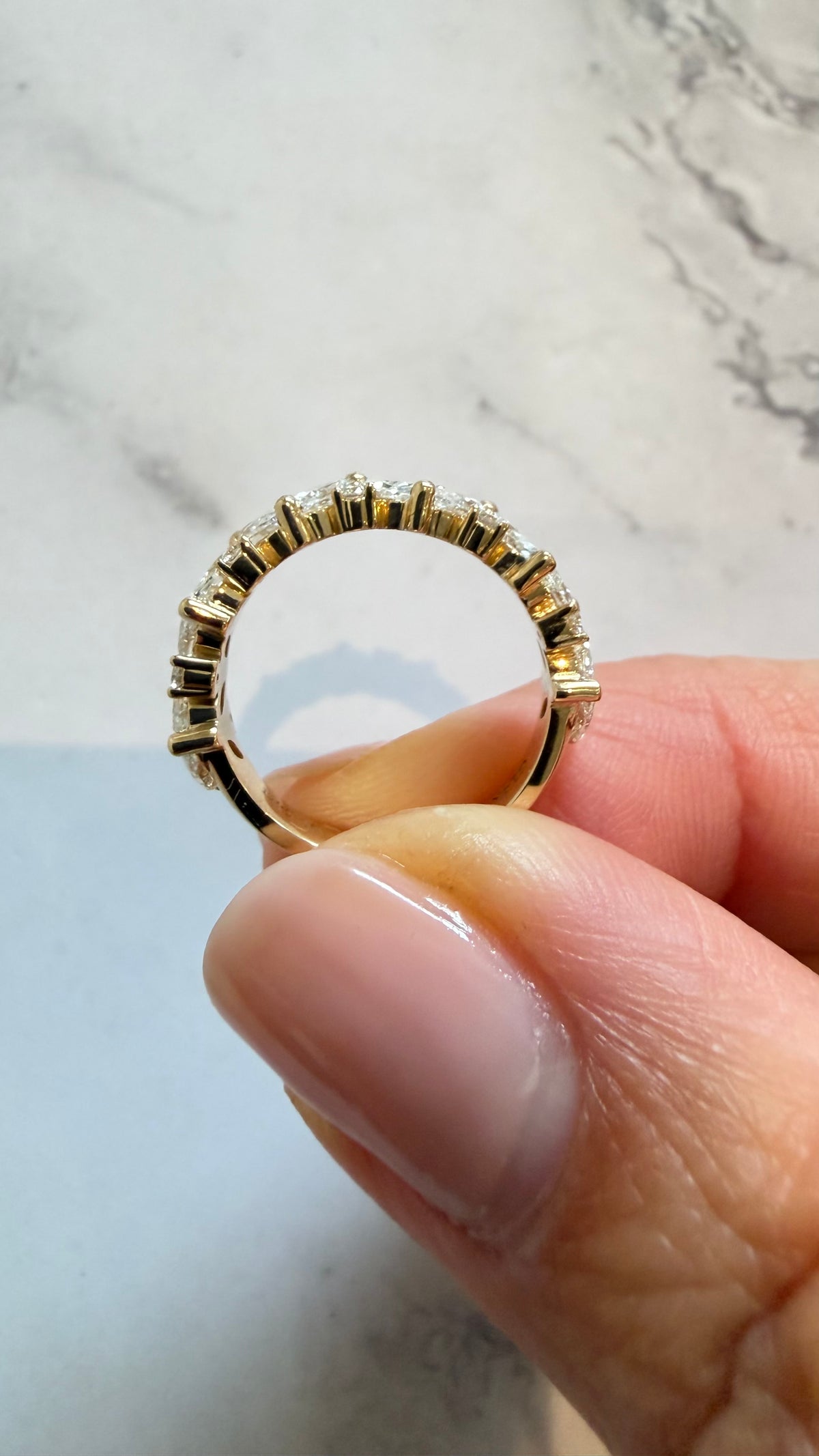 Marielle - Marquise and Round Cut Lab Diamond 14k Band