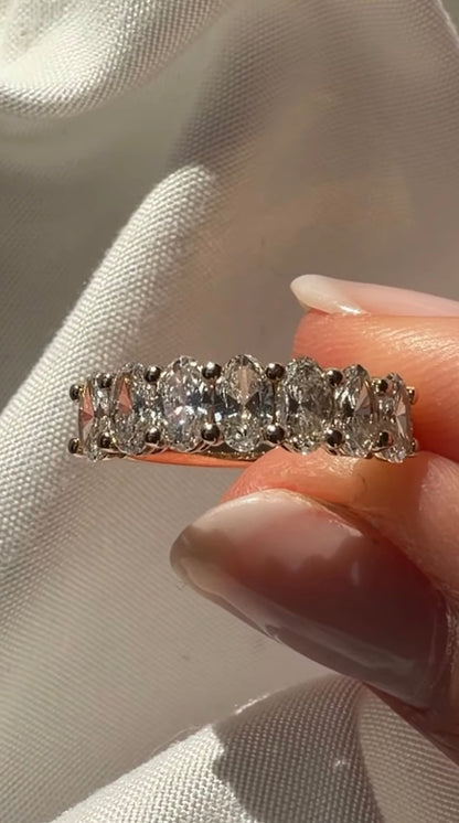 Camille - Oval Cut Lab Diamond Band on 14k Band
