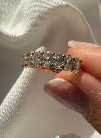 Camille - Oval Cut Lab Diamond Band on 14k Band