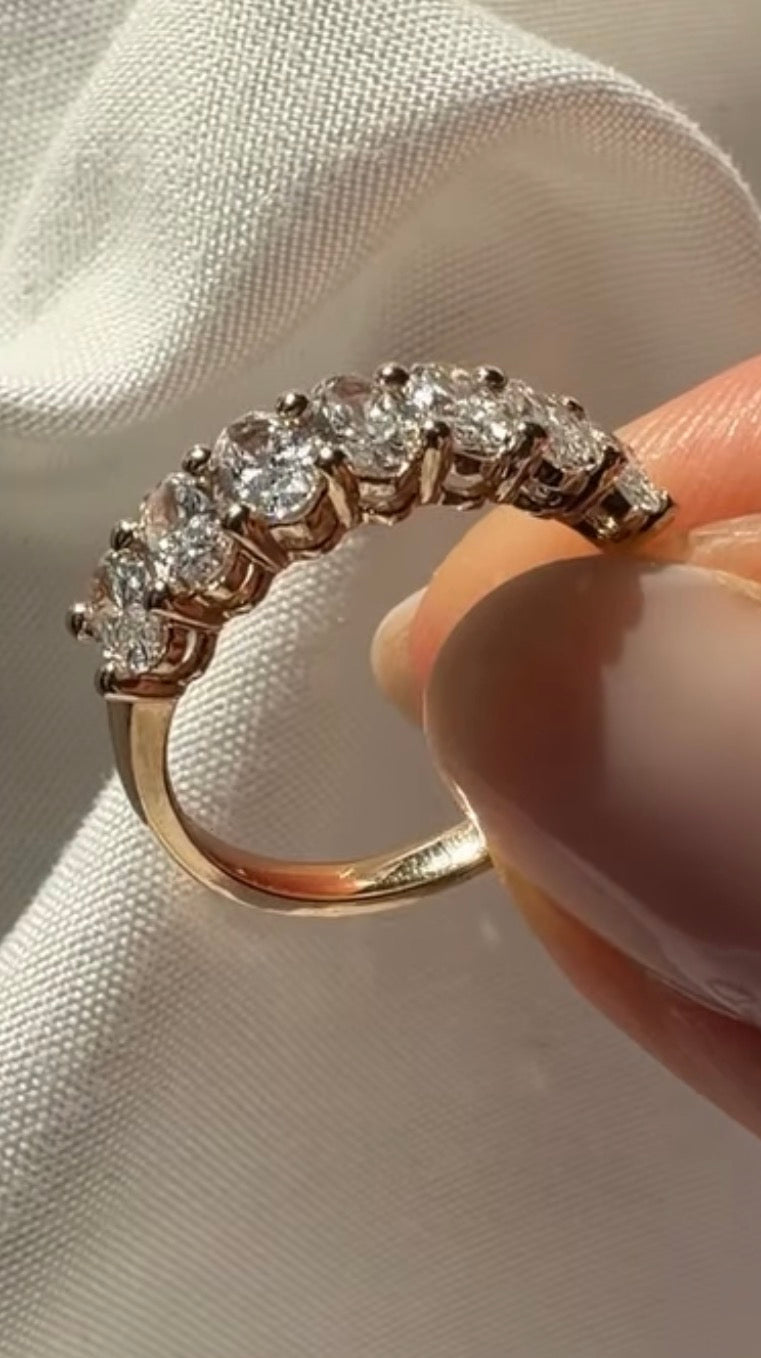 Camille - Oval Cut Lab Diamond Band on 14k Band