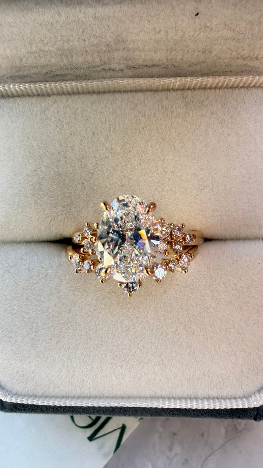 Rosalie - 2ct Oval Lab Diamond Ring Set on 14k Gold Band