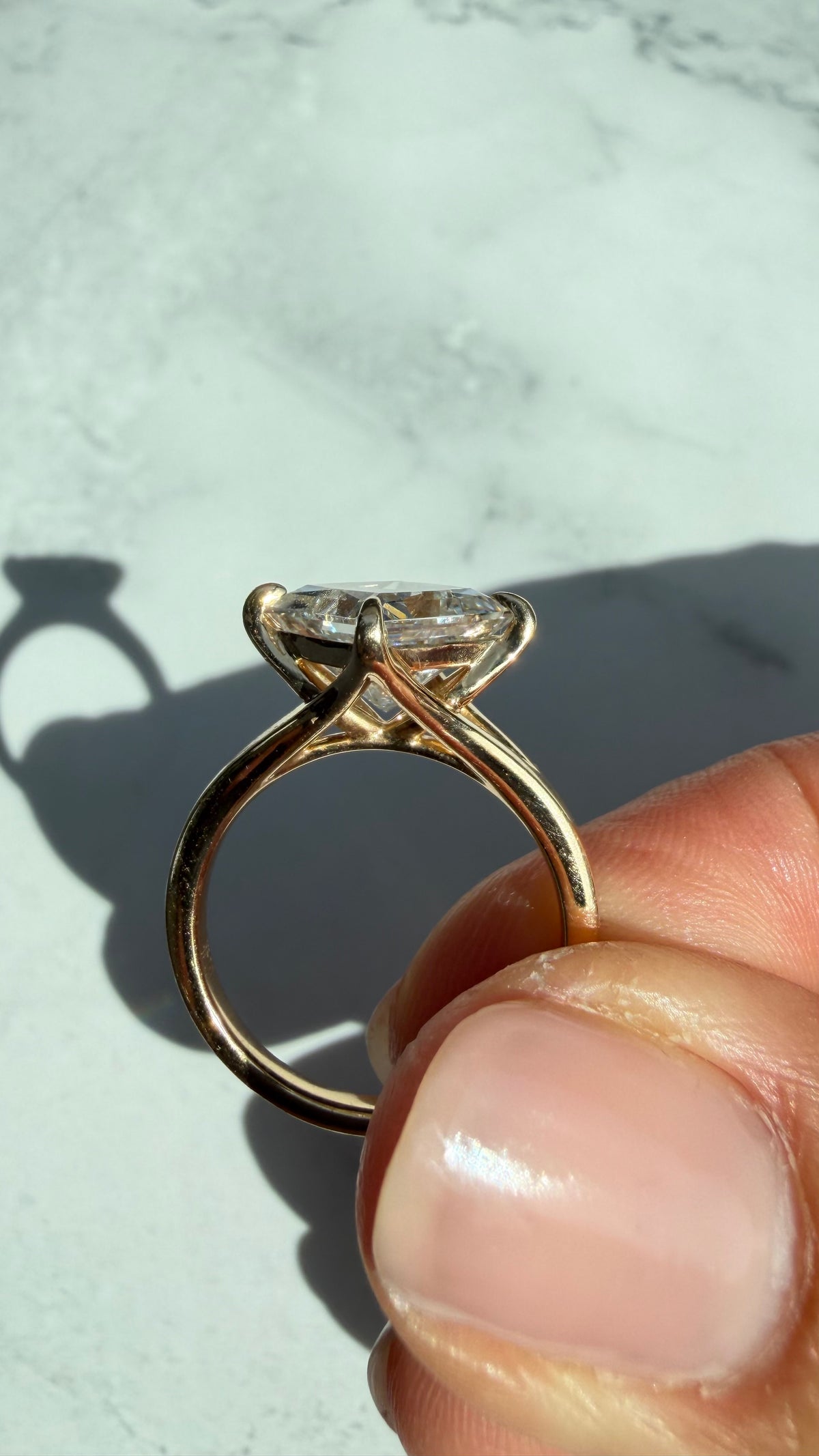 Odessa - 3.8ct Princess Cut Lab Diamond on 14k Gold Band