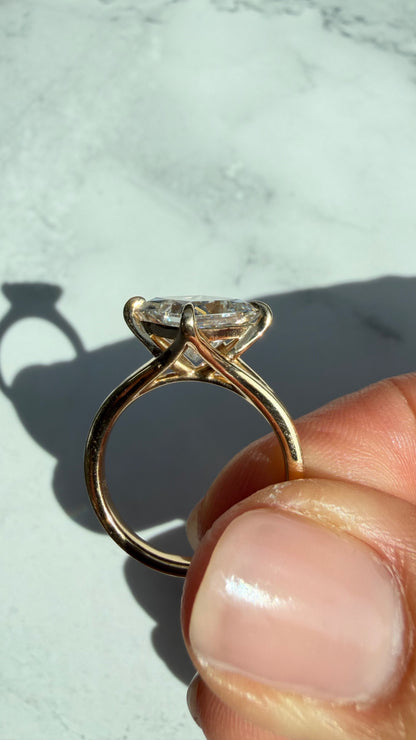 Odessa - 3.8ct Princess Cut Lab Diamond on 14k Gold Band