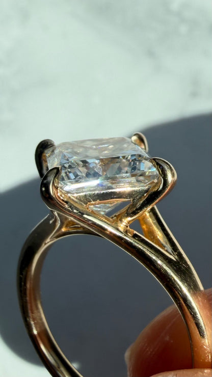 Odessa - 3.8ct Princess Cut Lab Diamond on 14k Gold Band