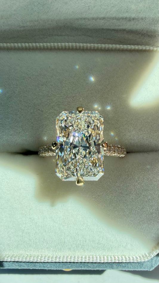 Ashley - 6ct Elongated Radiant Lab Diamond on 10k Gold Band