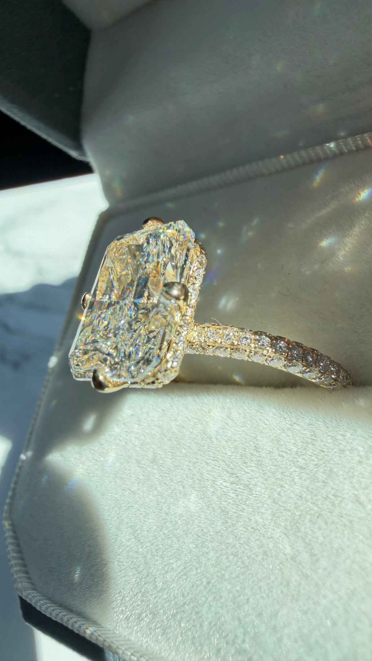 Ashley - 6ct Elongated Radiant Lab Diamond on 10k Gold Band