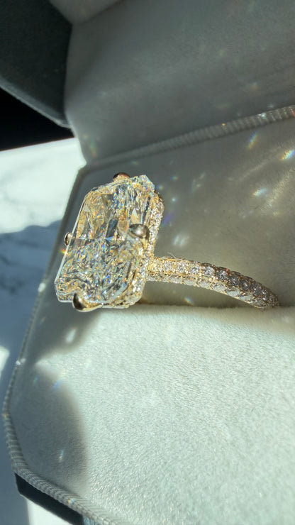 Ashley - 6ct Elongated Radiant Lab Diamond on 10k Gold Band