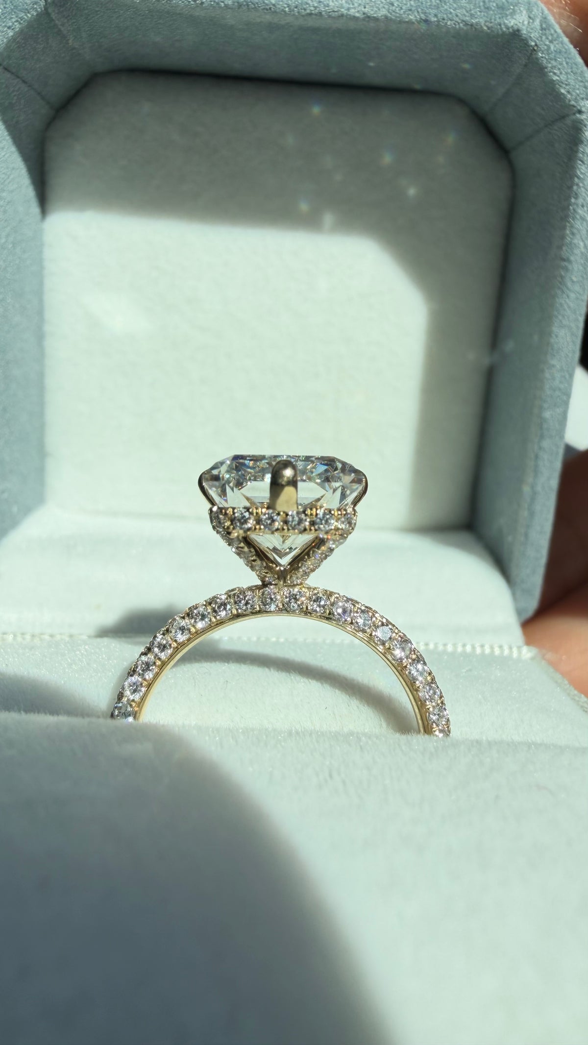 Ashley - 6ct Elongated Radiant Lab Diamond on 10k Gold Band