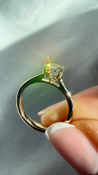 Adeline Ring - 1ct Oval Lab Diamond on 14k Cathedral Setting Band