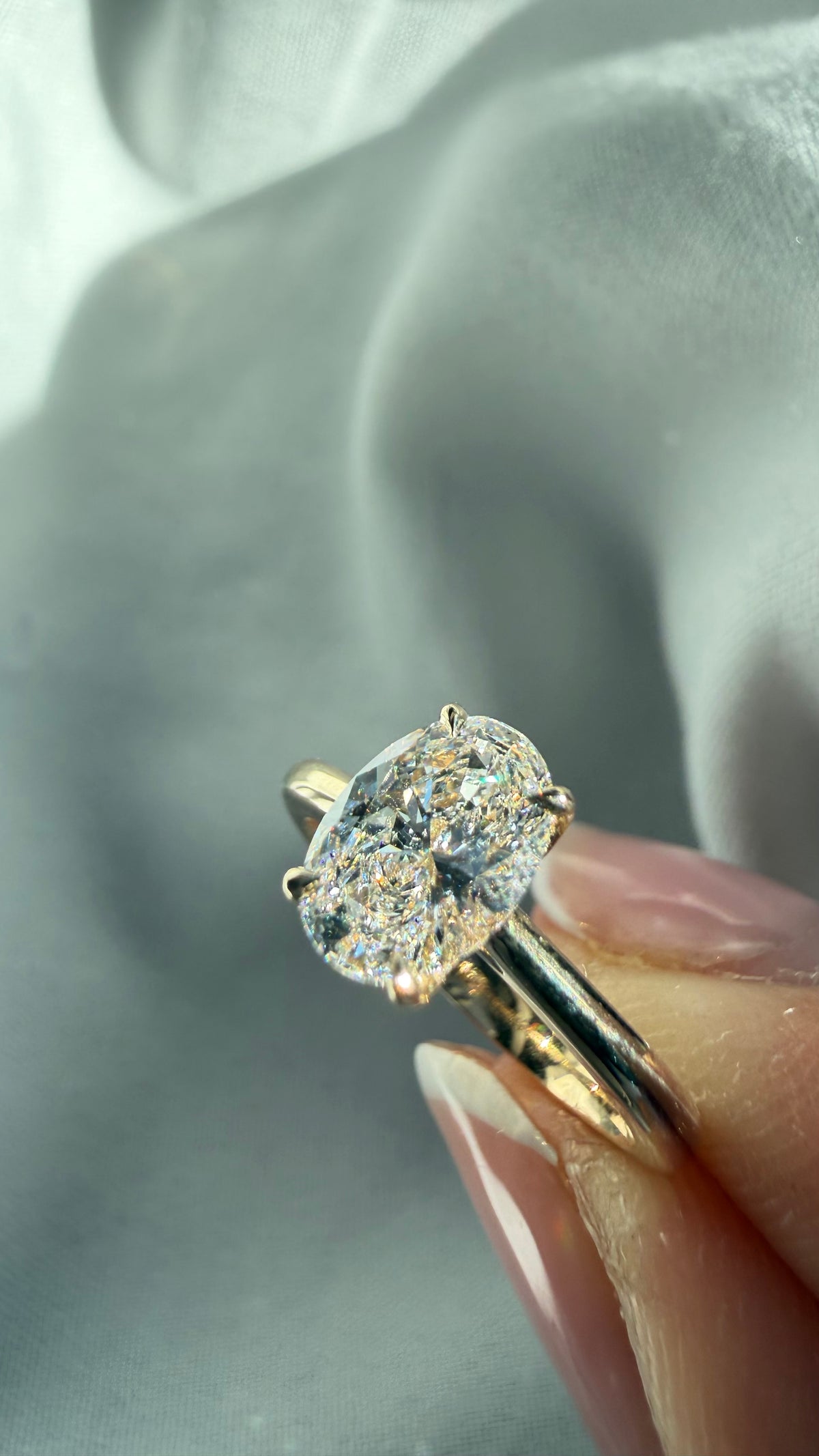 Adeline Ring - 1ct Oval Lab Diamond on 14k Cathedral Setting Band