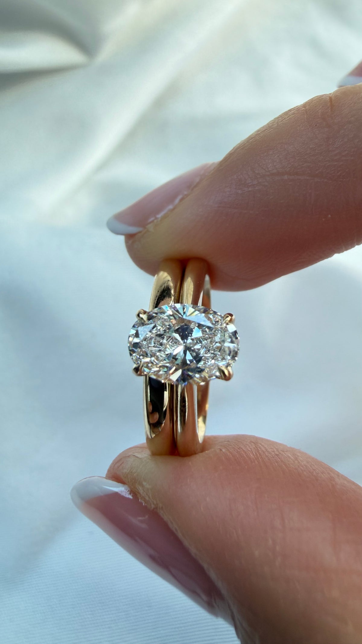 Adeline Ring - 1ct Oval Lab Diamond on 14k Cathedral Setting Band