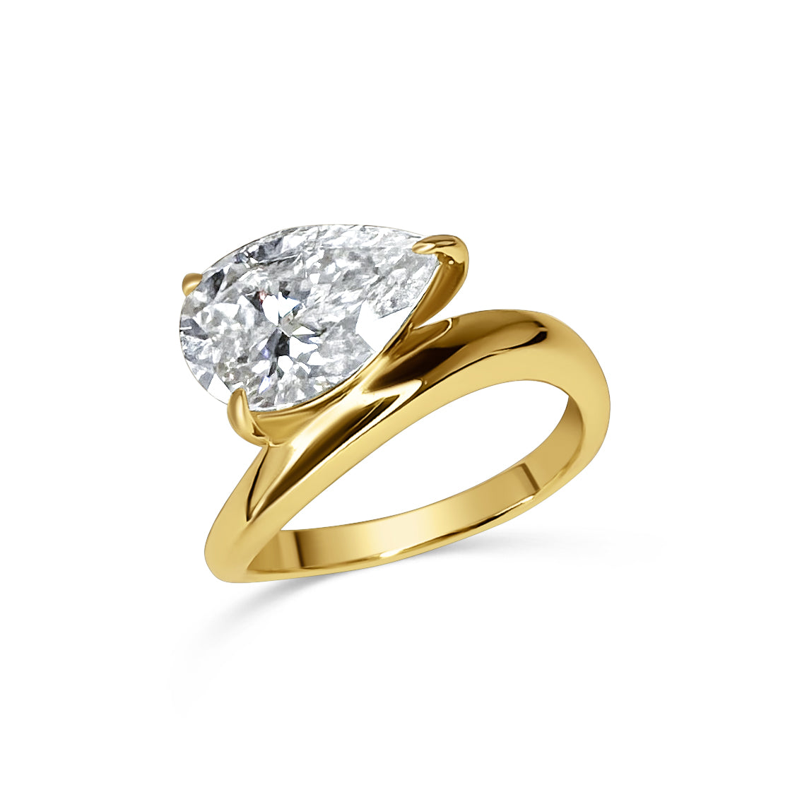 The Margo Ring - 3CRT Pear Cut