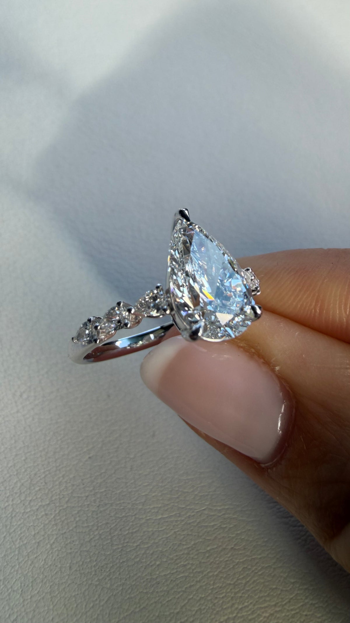 Hilary - 2.5ct Pear Cut Lab Diamond on 14k Band