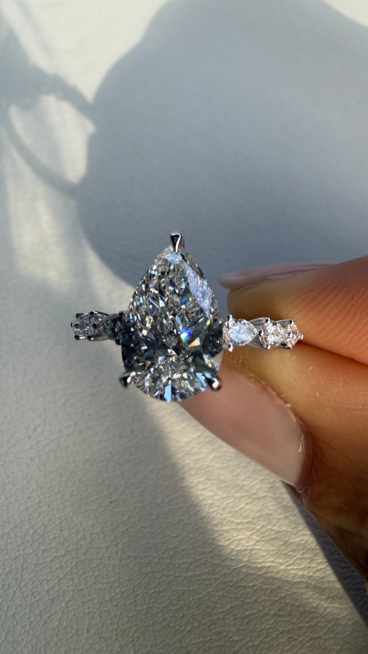 Hilary - 2.5ct Pear Cut Lab Diamond on 14k Band