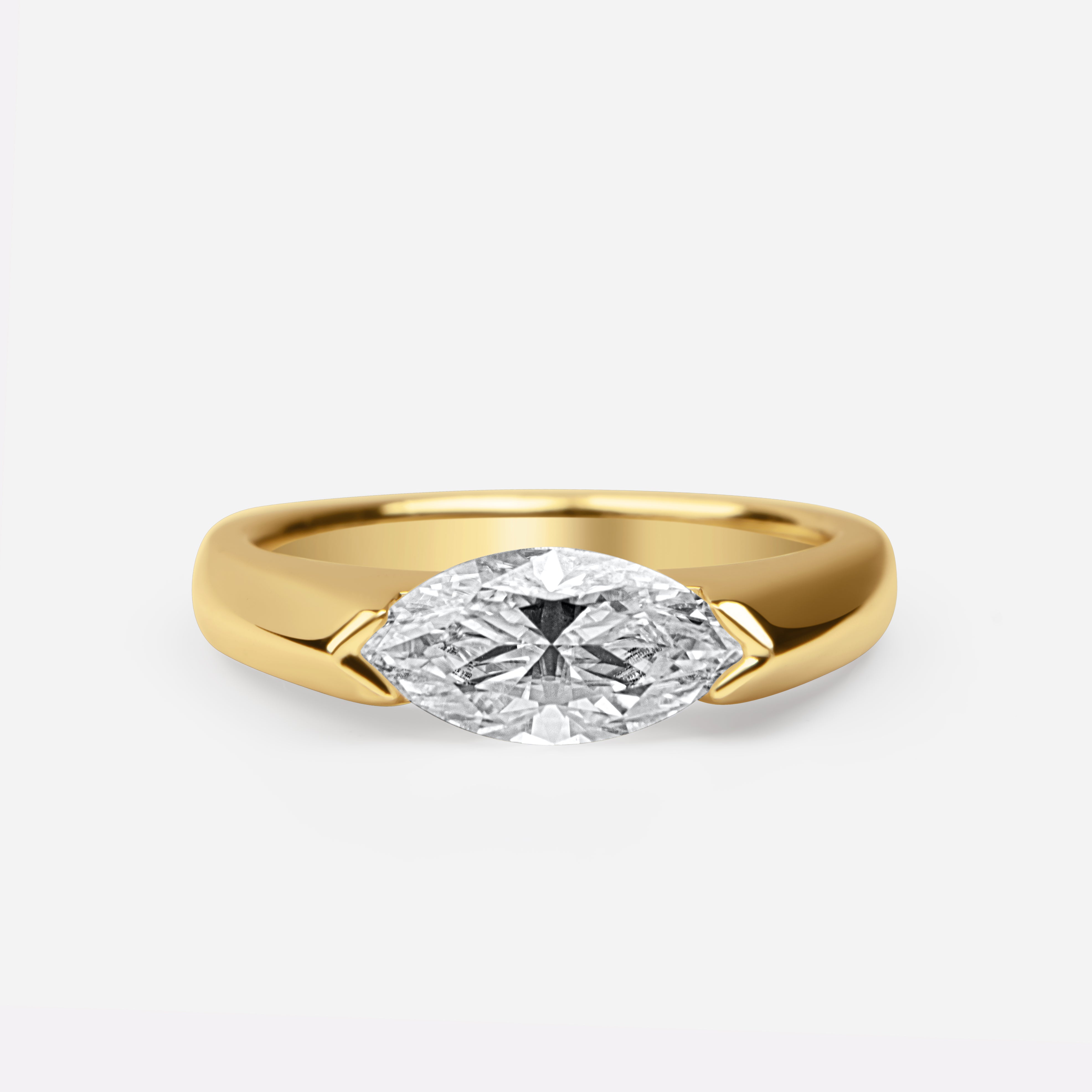 The Celeste Ring – 1Crt Marquise Cut Moissanite Ring