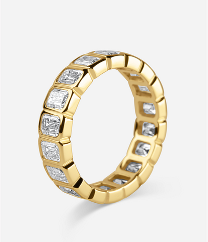 The Evelyn Ring - Emerald Cut Band