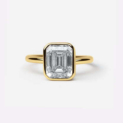 The Aurora Ring - 3Crt Emerald Bezel Ring