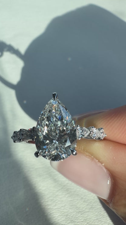Hilary - 2.5ct Pear Cut Lab Diamond on 14k Band