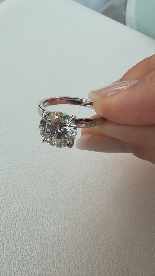 Margaux - 3ct Round Brilliant-cut Lab Diamond 3mm 14k Band
