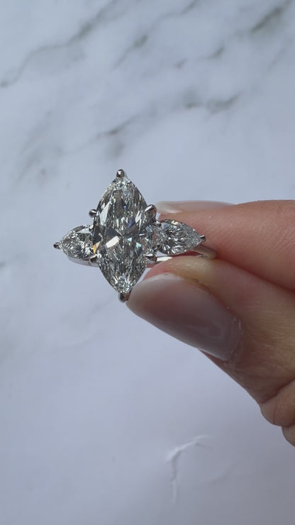 Vivianne - 2ct Marquise Lab Diamond 14k Band